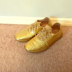 Liliana gold slip on shoes